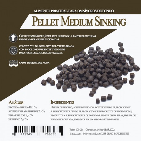 Pellet Medium  Sinking 1800 Gr / 3 Litro