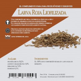 Larva de mosquito Liofilizado 25 Gr